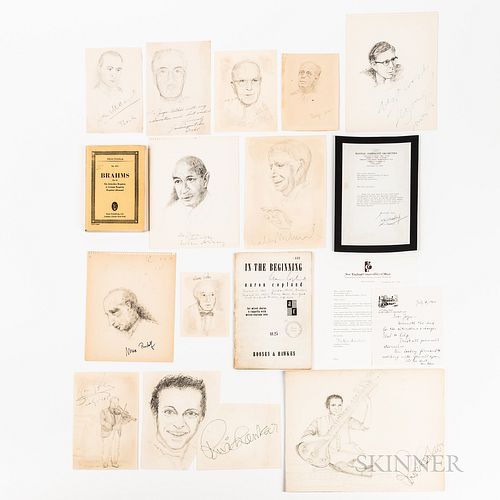 20th Century Composers Signed Sketches and Related Items, 1964-1983