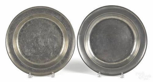 Two pewter deep dishes, late 18th c.
