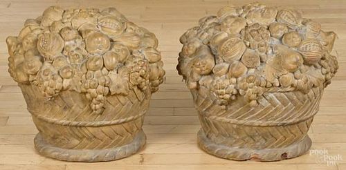 Pair of terra cotta fruit baskets, early 20th c.