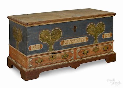Oley Valley, Berks County, Pennsylvania, Beiber painted dower chest