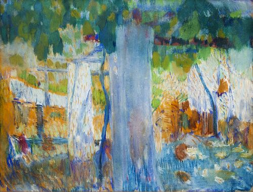 JOAQUIN MIR TRINXET (Barcelona, 1873 - 1940). 
"Emparrat". 
Pastel on paper.