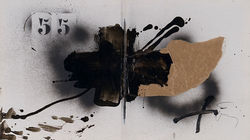 ANTONI TÀPIES PUIG (Barcelona, 1923-2012).
No title.
Mixed media on paper.
Signed in the lower right corner.
Attached certificate issued by the Tàpies