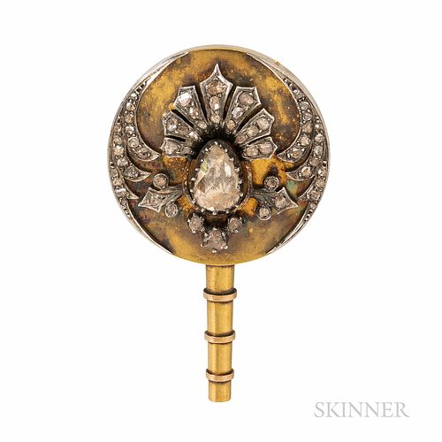 Antique Gold and Rose-cut Diamond Brooch