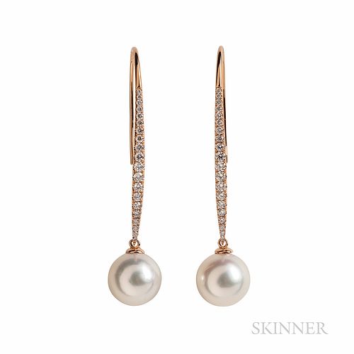 18kt Rose Gold and South Sea Pearl Earrings