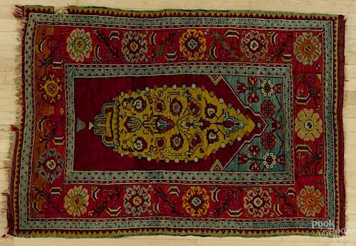Turkish carpet, ca. 1920, 5'2'' x 3'5''.