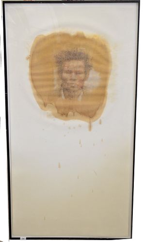 Two Piece Lot, to include Michael Zwack (American, b. 1949), Golden Warriors, 1985, raw pigment and oil on paper, unsigned, 50" x 26", with Curt Marcu