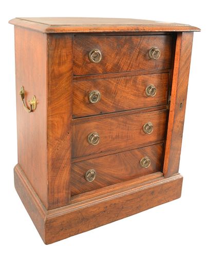 English Mahogany Miniature Lockside Chest, having four drawers, height 17 inches, width 14 inches.