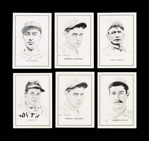 A Group of Six 1950 Callahan Baseball Cards,
