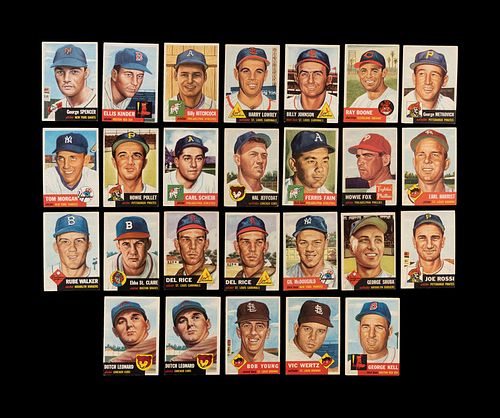 A Group of 26 1953 Topps Baseball Cards,