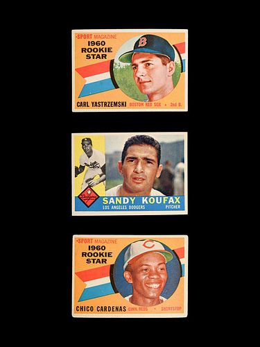 A Group of 1960 Topps Baseball Cards Including a Carl Yastrzemski Rookie and Sandy Koufax,