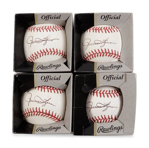 A Group of Four Rollie Fingers Signed Baseballs,