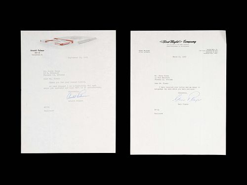 A Group of Two 1960s Personally Signed Letters (TLS) from Arnold Palmer and Gary Player,