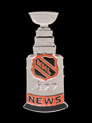 A 1977 Montreal Canadiens vs. Boston Bruins NHL Stanley Cup Final Press Pin,