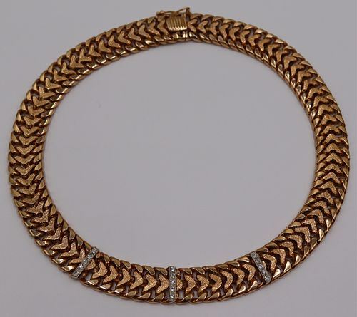 JEWELRY. 18kt Gold and Diamond Necklace.