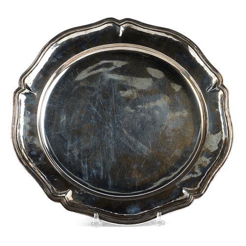 18th c. Spanish Colonial Peruvian Silver Scalloped Platter