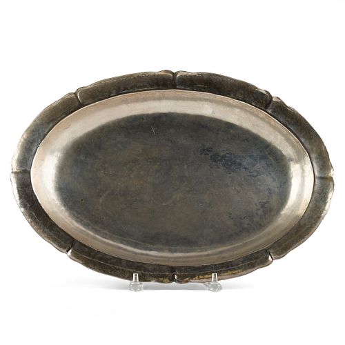 18th c. Spanish Colonial Peruvian Oval Silver Platter