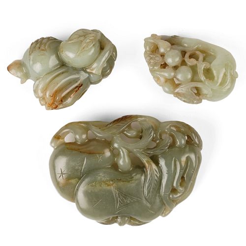 Grp: 3 20th c. Chinese Jade Carvings