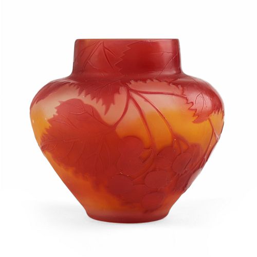 Galle Small Rose Hip Cameo Glass Vase