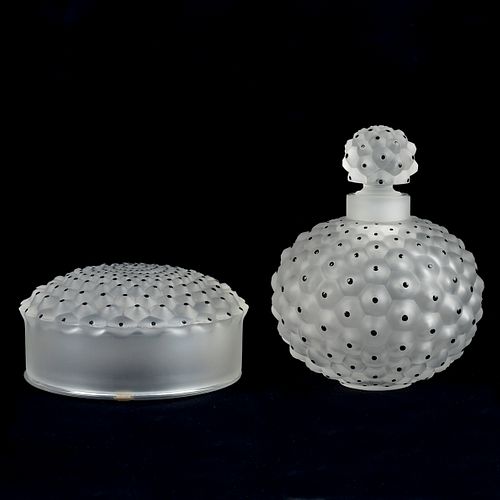 Lalique Cactus Crystal Vanity Set