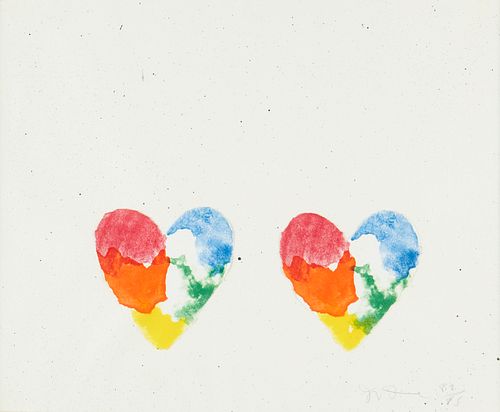 Jim Dine "Dutch Hearts" Collage Lithograph