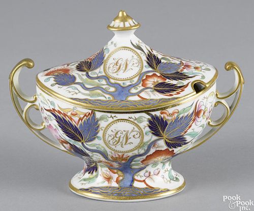 English porcelain sauce tureen, early 19th c., probably Flight Barr & Barr, Worcester, 6 1/2'' h.