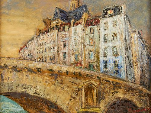 Edmund Quincy Pont Notre-Dame Paris Oil on Canvas
