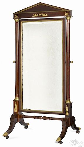 French Empire chevelle mirror, ca. 1820, 69'' x 33 1/2''.