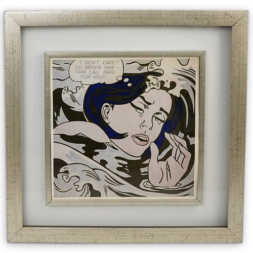 Roy Lichtenstein (American,1923-1997) "Drowning Girl" Offset Lithograph