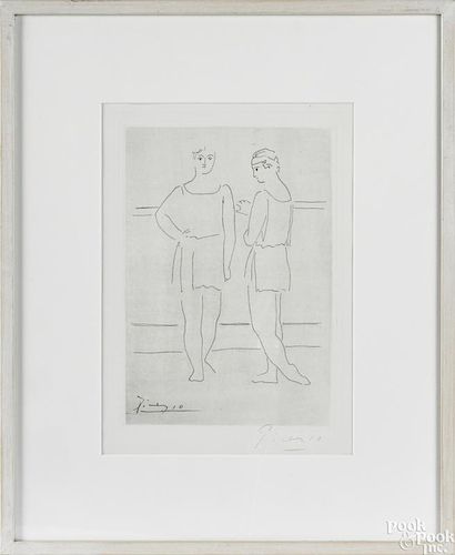 Pablo Picasso (Spanish 1881-1973), engraving of two figures, signed in pencil lower right