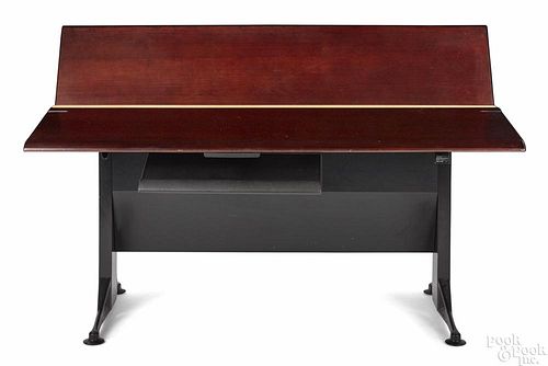 Herman Miller, cherry and steel drafting table, 28'' h., 60'' w.
