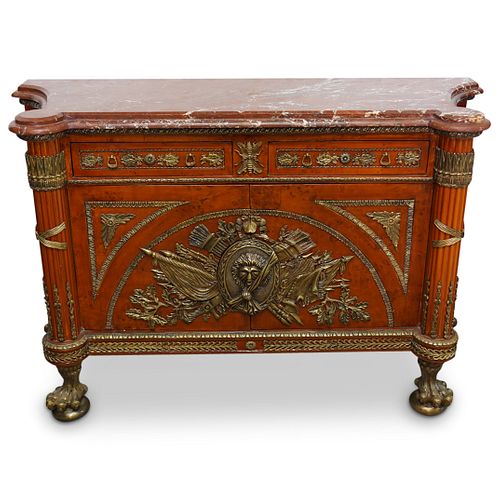 Ornate French Marble Top Credenza