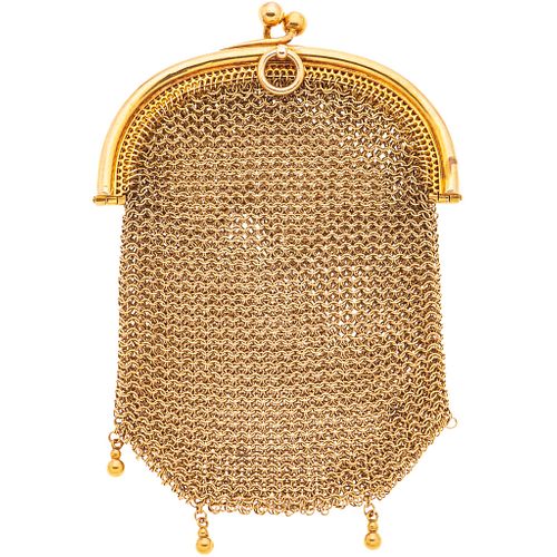 COIN PURSE IN 18K YELLOW GOLD WITH CHAIN LINK IN 10K YELLOW GOLD Weight: 53.8 g
