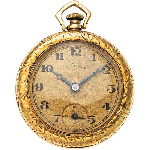 POCKET WATCH ILLINOIS IN 14K YELLOW GOLD Movement: manual. Weight: 16.2 g