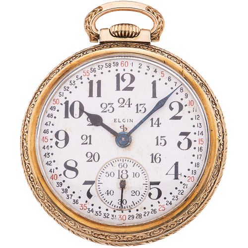 POCKET WATCH ELGIN IN PLATE Movement: manual (does not change hours, requires service).