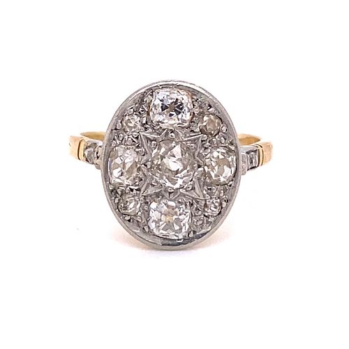 1920Õs Platinum 18k Diamond Ring