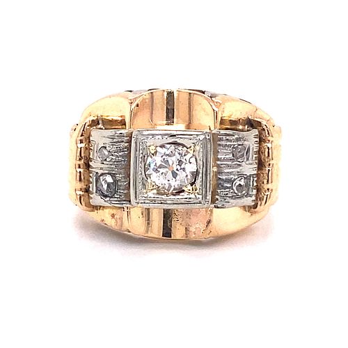 Retro 18K Diamond Chevalier Ring