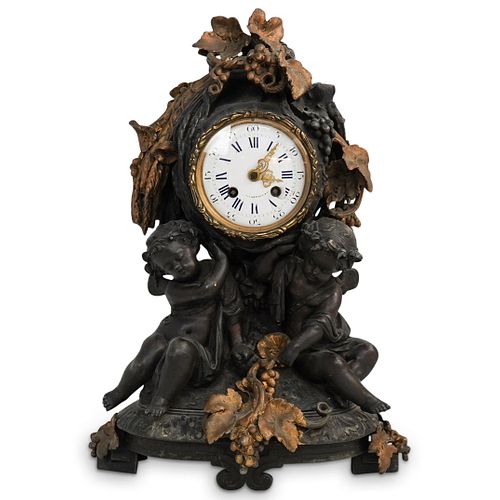 Antique French Spelter Figural Clock