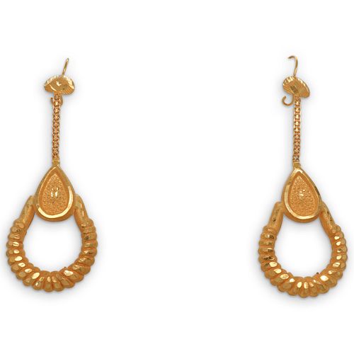 Pair of 21k Gold Multi Drop Earrings