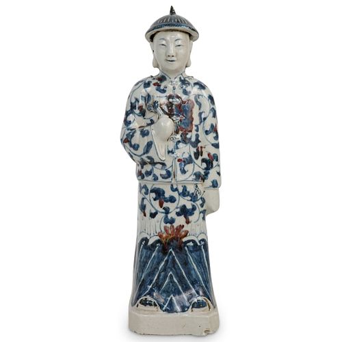 Chinese Blue and White Male Figurine