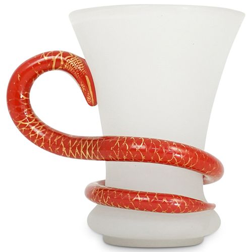 French Opaline Glass Snake Mug
