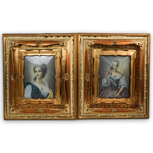 Pair Of Painted Framed Portraits