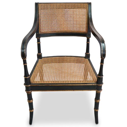"Alfonso Marina" Ebonized Cane Armchair