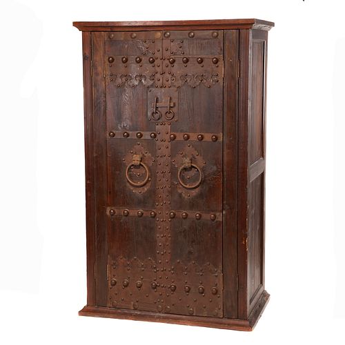 Cabinet with Pair of Cast Iron Studded Doors 