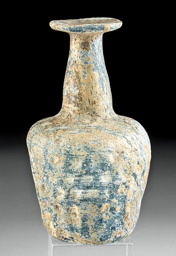 Roman Glass Bottle of Blue-Green Hues