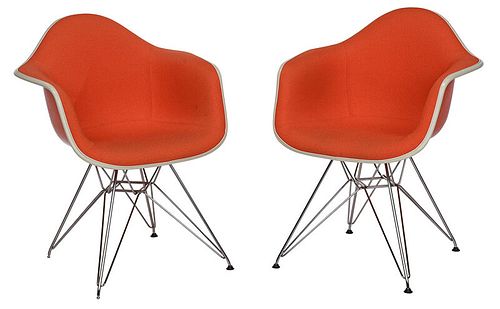Pair Eames Herman Miller Fiberglass Armchairs