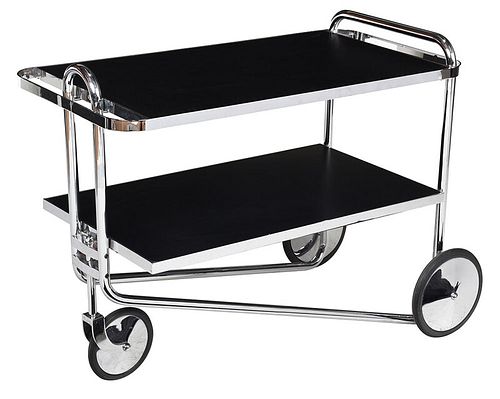 Marcel Breuer Designed Chromed Serving/Bar Cart