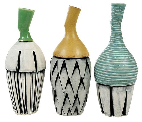 Three Ed and Kate Coleman Pottery Vases