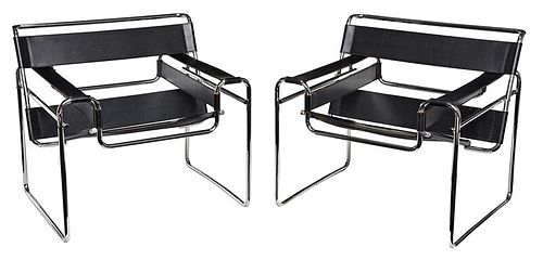 Pair Marcel Breuer Designed Wassily Chairs
