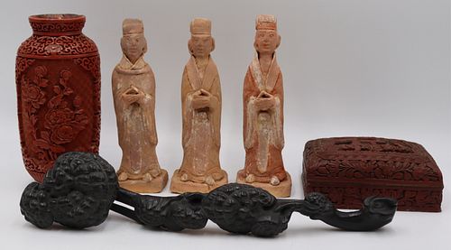 Assorted Carved Items and Funerary Statues.