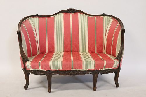 Antique Lois XV Style Carved & Upholstered